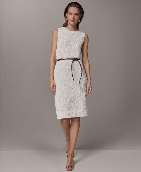 ダナ キャラン ニューヨーク レディース トップス ワンピース クルーネック セーター Donna Karanew York Women's Crewneck Sweater Dress Cream クリーム｜ReVida 店
