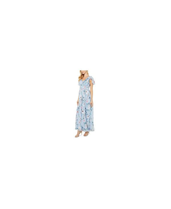 パペル Floralレディースファッション アドリアナ サイズ交換無料 送料無料 レディース ワンピース Glacier Glacier パペル トップス レディース Blue トップス Chiffon ワンピース Floral アドリアナ ワンピース Floral Print Gown Glacier Blue Floral Revida 店
