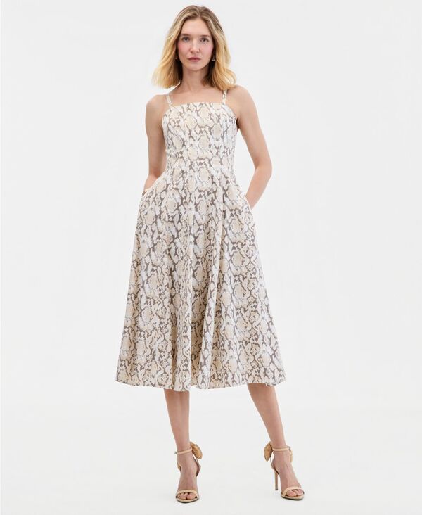 アイ.エヌ.シー インターナショナル コンセプト レディース トップス ワンピース ミディ ノースリーブ I.N.C. International Concepts Women\'sleevelesseamed Midi Dressora Stone ストーン|ReVida 店