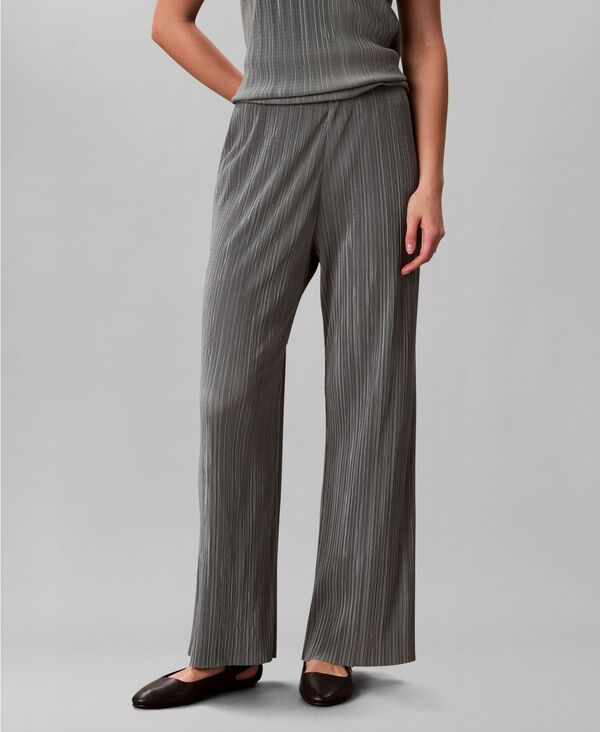 カルバンクライン レディース ボトムス カジュアルパンツ Calvin Klein Women's Pliss Pull-On Wide-Leg Pantshadow|ReVida 店