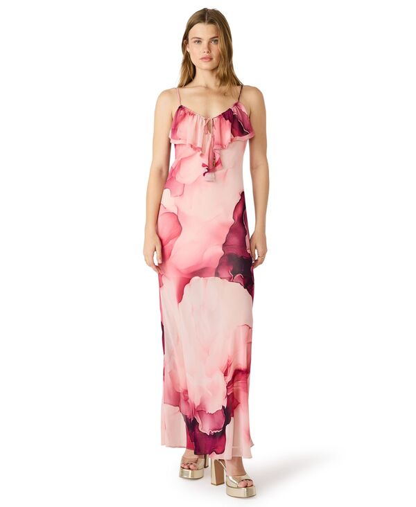 ビービーダコタ レディース トップス ワンピース Vネック プリント マキシ BB Dakota Steve Madden Women's Printed V-Neck Maxi Dress Ethereal Cloud｜ReVida 店