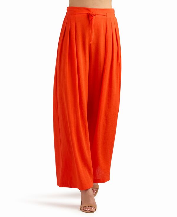 ビーシーエックス レディース ボトムス カジュアルパンツ BCX Women's Gauze Wide-Leg Pants Poppy｜ReVida 店