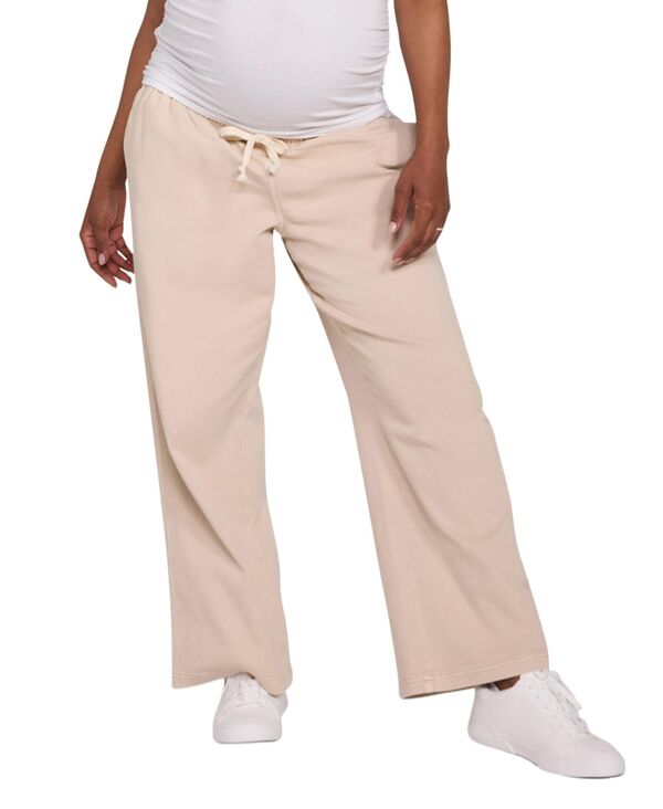 マザーフッドマタニティー レディース ボトムス カジュアルパンツ ワイドレッグ デニム Motherhood Maternity Women's Under the Belly Tie Waist Denim Wide Leg Pant Sand wash サンド｜ReVida 店