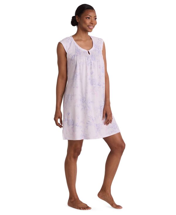 ミス エレーン レディース アンダーウェア ナイトウェア ノースリーブ Miss Elaine Women'sleeveless Nightgown Light Purple Floral パープル｜ReVida 店