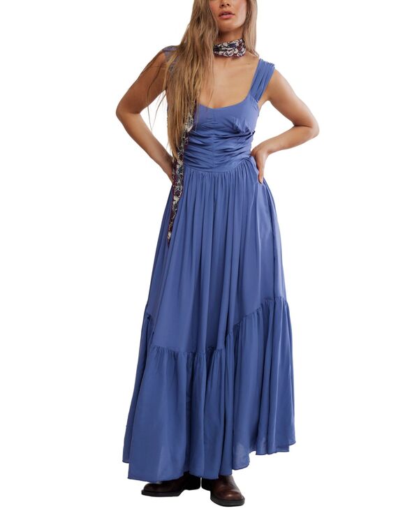 フリーピープル レディース トップス ワンピース マキシ Free People Women'sasha Sweetheart Viscose Maxi Solidress Denim Wash デニム｜ReVida 店 28,980円