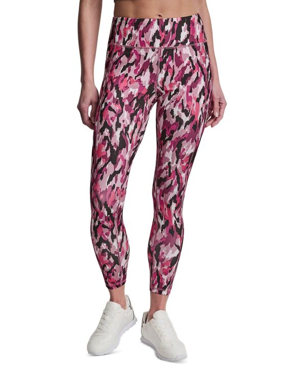 ダナ キャラン ニューヨーク レディース ボトムス カジュアルパンツ プリント DKNY Women's Printed High-Wasit Fitness Tights Pants Brushstroke Punch|ReVida 店