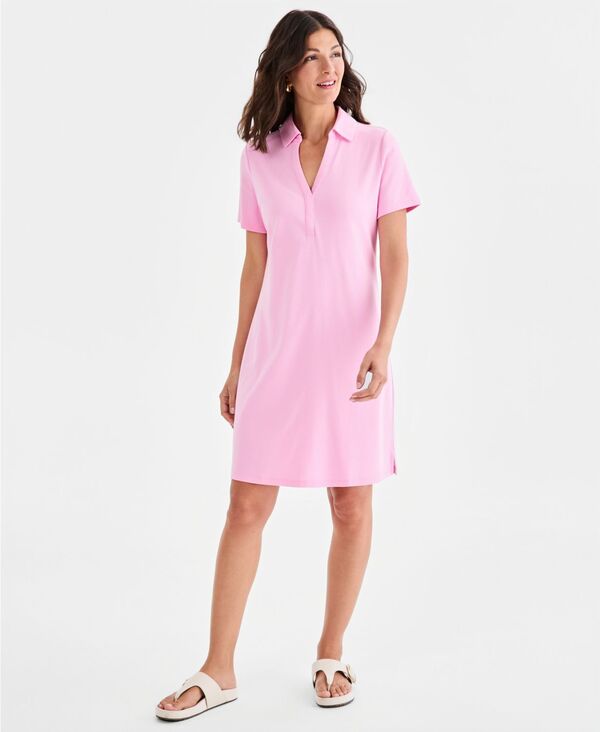 スタイルアンドコー レディース トップス ワンピース ポロシャツ Style & Co Women's Polo Dress Rose Memory｜ReVida 店 10,245円