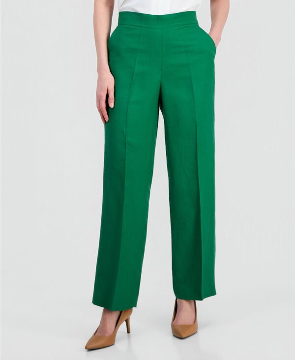 カスパール レディース ボトムス カジュアルパンツ リネン Kasper Women's Linen-Blend Pull-On Pants Lush Green グリーン|ReVida 店