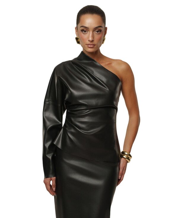 ジェイラックスレーベル レディース トップス シャツ JLUXLABEL Women's Demi One Shoulder Top Black ブラック｜ReVida 店 26,496円
