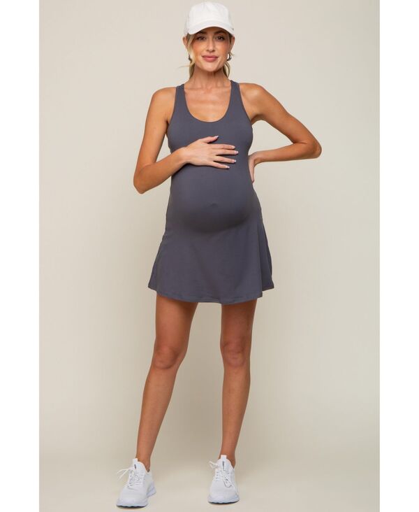 ピンクブラッシュ レディース ボトムス ハーフパンツ・ショーツ ロンパース マタニティ Pinkblush Maternity Grey Tennis Racerback Romper Dress Grey グレー|ReVida 店