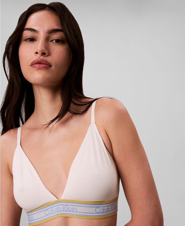 カルバンクライン レディース アンダーウェア ブラジャー コットン Calvin Klein Women's Icon Cotton Modalightly Lined Triangle Bralette QF8693 White ホワイト｜ReVida 店 8,380円