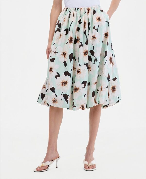 アイ.エヌ.シー インターナショナル コンセプト レディース ボトムスカート ミディ コットン I.N.C. International Concepts Women's Cotton Bubble Hemidi Skirt Kari Garden｜ReVida 店