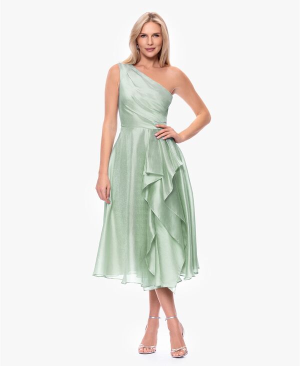 エスケープ レディース トップス ワンピース ワンショルダー トール ノースリーブ XSCAPE Women's One-Shoulder Sleeveless Metallic Dressage セージ｜ReVida 店