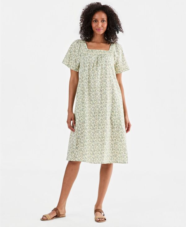 スタイルアンドコー レディース トップス ワンピース プリント ミディ Style & Co Women's Printed Square-Neck Midi Dress Vintage Floral|ReVida 店