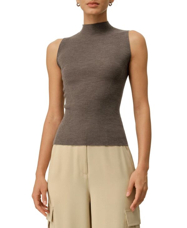 リリーシルク レディース トップス ベスト ウール ニット LILYSILK Women'seamless Knit Washable-Wool Vest Brown ブラウン｜ReVida 店