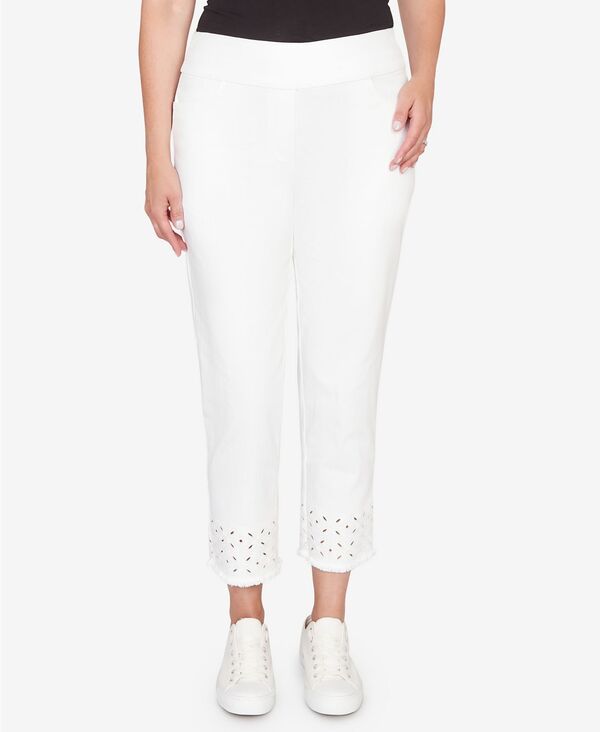 アルフレッド ダナー レディース ボトムス カジュアルパンツ 刺繍 デニム アンクル Alfredunner Women's Mykonos Geometric Embroide red Super Stretch Denim Ankle Pant White ホワイト｜ReVida 店