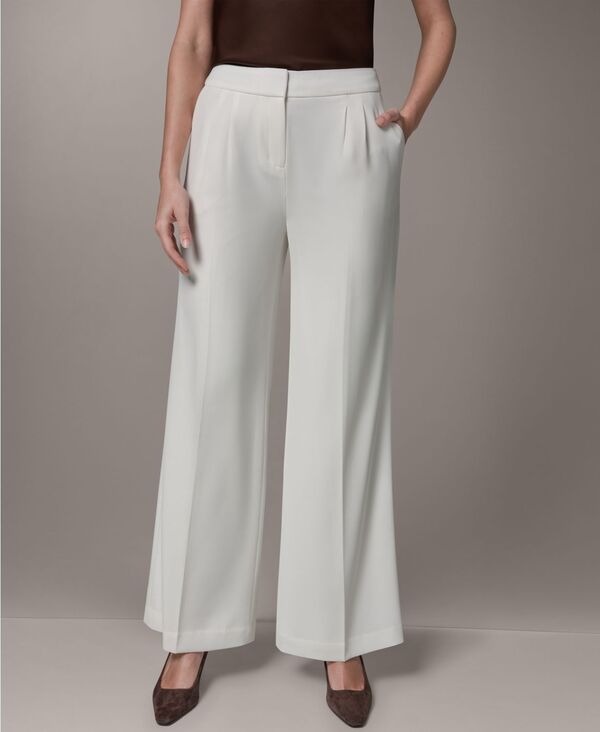 ダナ キャラン ニューヨーク レディース ボトムス カジュアルパンツ プリーツ Donna Karanew York Women's Pleated High-Rise Pants Cream クリーム｜ReVida 店 20,060円