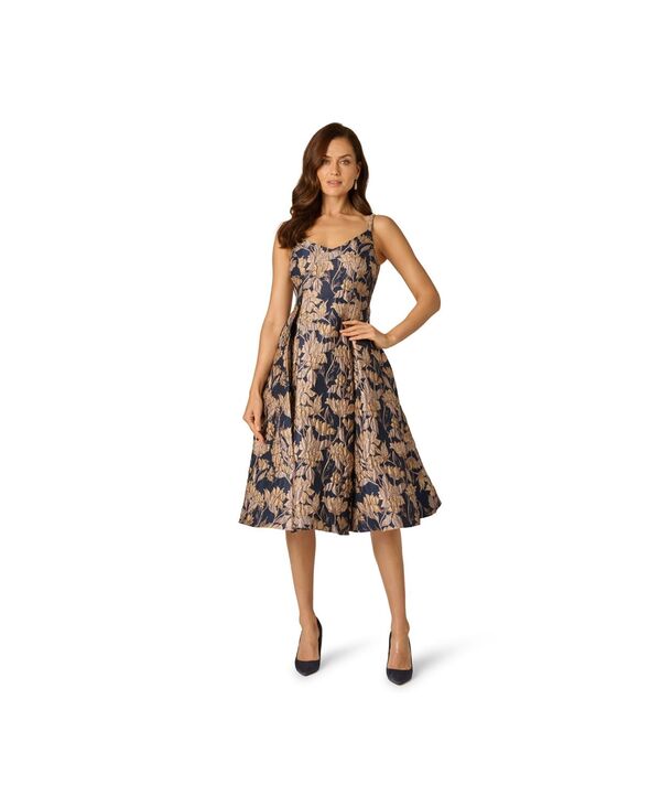 アドリアナ パペル レディース トップス ワンピース ノースリーブ Adrianna Papell Women'sleevelessweetheart Dress NAVY/ROSE GOLD ネイビー|ReVida 店