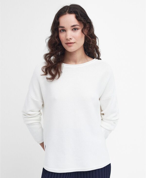 バブアー レディース アウター ニット・セーター Barbour Women's Marine Side-Split Knitted Jumper Cloud｜ReVida 店