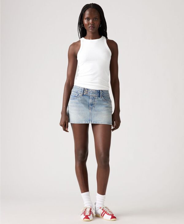 リーバイス レディース ボトムスカート ミニ Levi's Women'slim-Fit Superlow Mini Skirt Roll It Up Clean Skt|ReVida 店