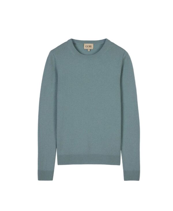 ゴビ カシミヤ レディース アウター ニット・セーター クルーネック Gobi Cashmere Women's Essential Cashmere Crewneck Sweater Blue-cloud blue ブルー｜ReVida 店