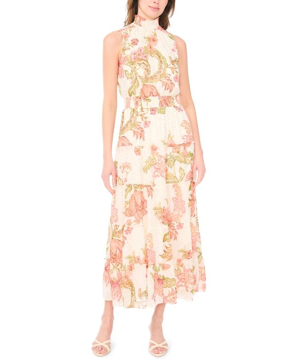 ミスク レディース トップス ワンピース モックネック ノースリーブ マキシ MSK Women'sleeveless Mock Neck Maxi Dress Egret|ReVida 店