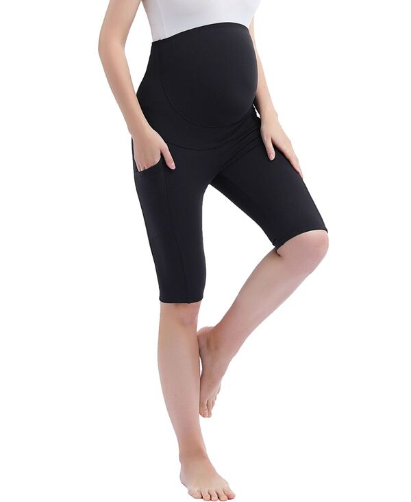 キミアンドカイ レディース ボトムス ハーフパンツ・ショーツ ショートパンツ マタニティ kimi + kai Maternity Essential Stretch Pocket Shorts Black ブラック｜ReVida 店