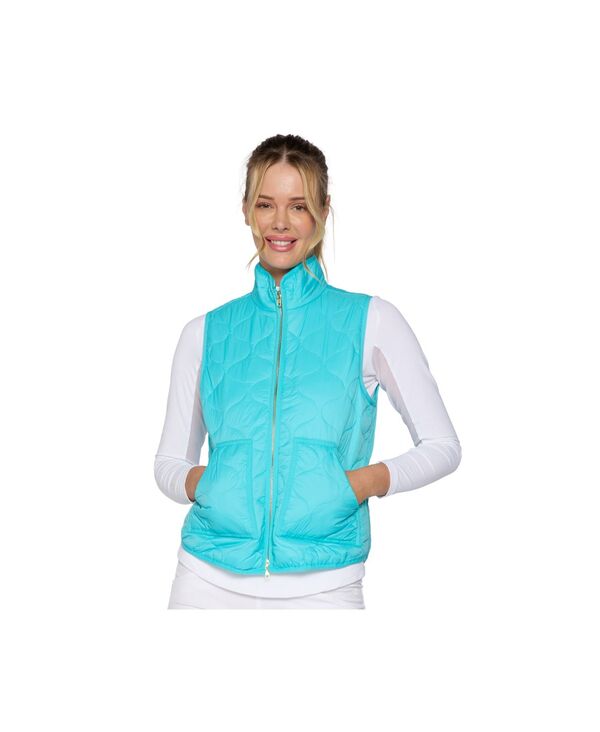 G ライフスタイルクロージング レディース アウター ジャケット・ブルゾン ベスト G Lifestyle Clothing Padded Vest Caribbean turquoise ターコイズ｜ReVida 店