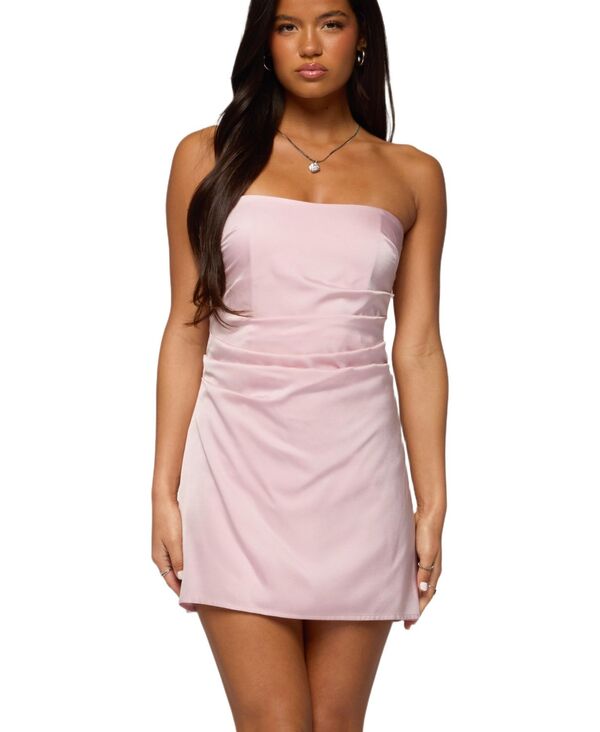 アディクテッド レディース トップス ワンピース ミニ ストラップレス Edikted Women's Valeriah Strapless Mini Dress Pink ピンク｜ReVida 店