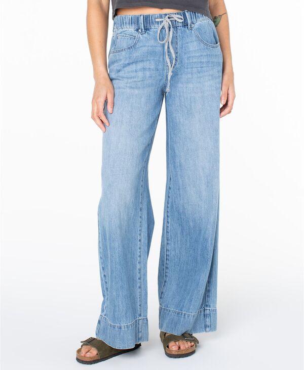 ロキシー レディース ボトムス デニムパンツ ドローコードウエスト ジーンズ Roxy Women's Finley Drawstring Waist Mid-Rise Jeans Pressure｜ReVida 店