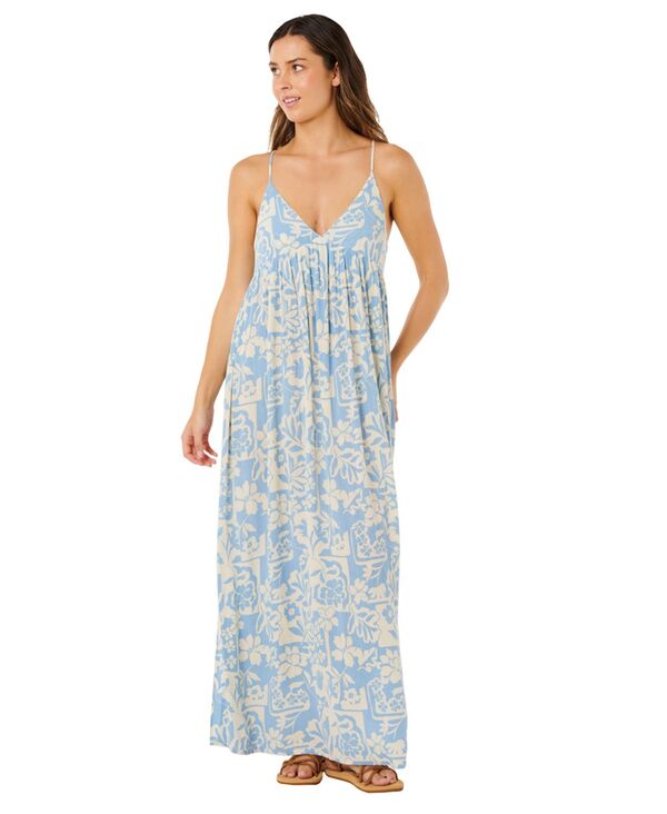 リップカール レディース トップス ワンピース Vネック プリント マキシ Rip Curl Women's Party Pack Yardage Print V-Neck Maxi Dress Blue ブルー｜ReVida 店
