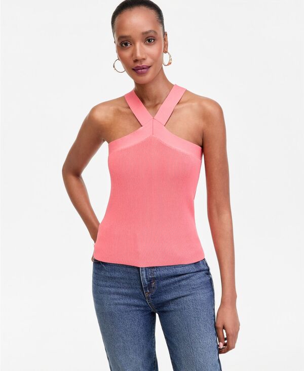 アイ.エヌ.シー インターナショナル コンセプト レディース アウター ニット・セーター ホルター I.N.C. International Concepts Women's Halter Sweater Tank Coral Bells コーラル|ReVida 店