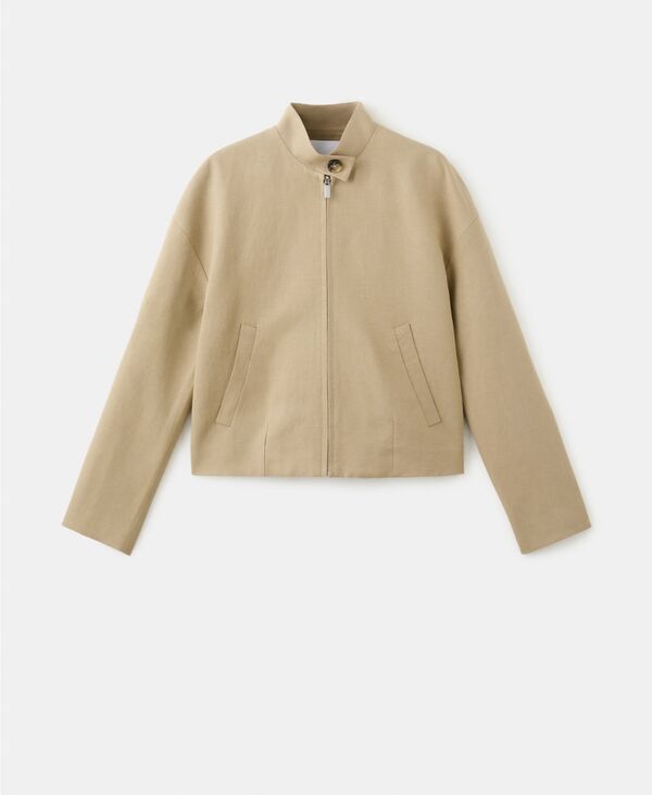 マンゴ レディース アウター ジャケット・ブルゾン リネン MANGO Women's Band Collar Linen Jacket Beige ベージュ|ReVida 店