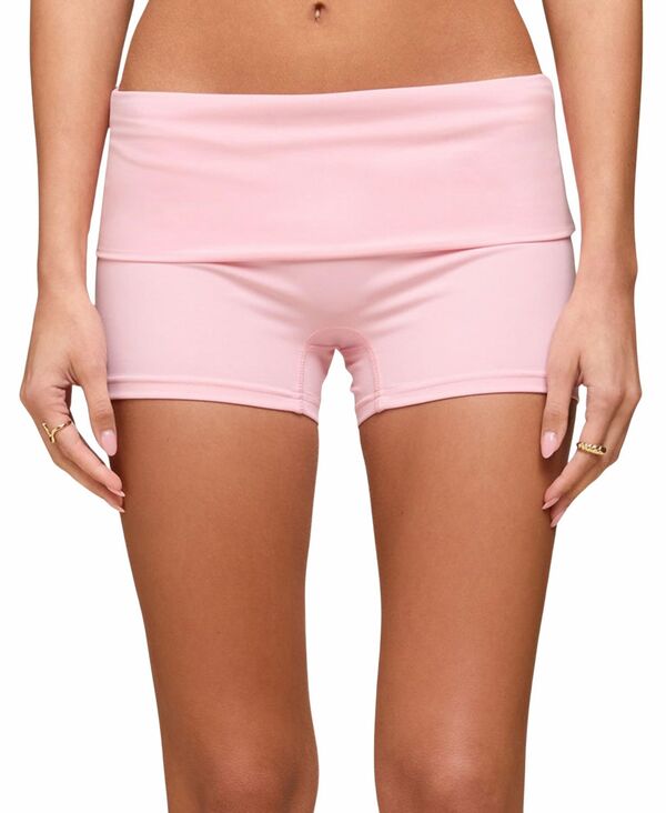 アディクテッド レディース ボトムス ハーフパンツ・ショーツ ショートパンツ Edikted Women'soraia Foldover Biker Shorts Pink ピンク|ReVida 店