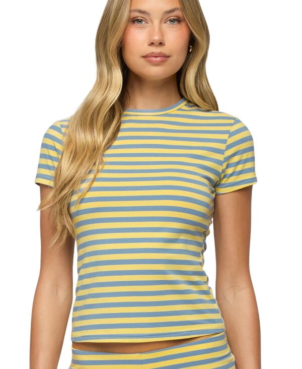 アディクテッド レディース トップス シャツ Edikted Women's Isara Striped T Shirt Green グリーン|ReVida 店