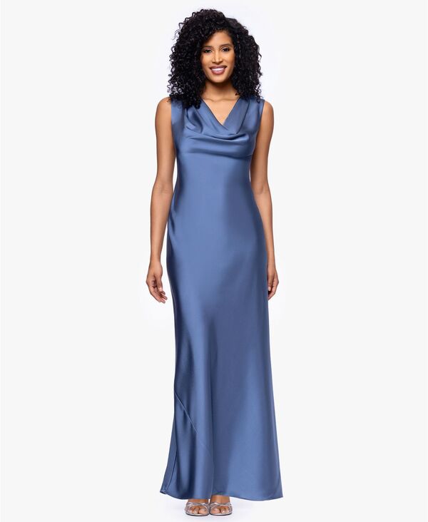 ベッツィアンドアダム レディース トップス ワンピース Betsy & Adam Women's Cowl Neck Ball Gown Slate スレート|ReVida 店