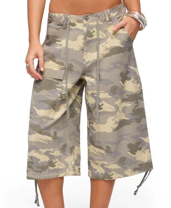 アディクテッド レディース ボトムス ハーフパンツ・ショーツ ショートパンツ Edikted Women's Camo Cargo Bermuda Shorts Gray グレー|ReVida 店