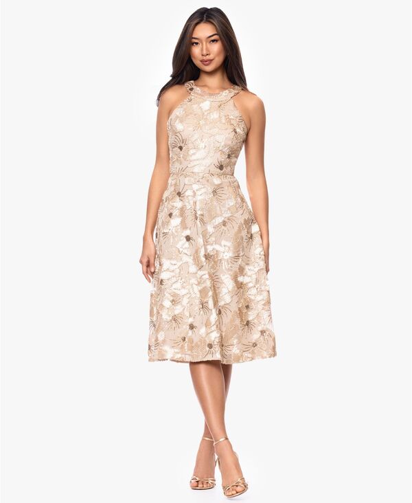 ベッツィアンドアダム レディース トップス ワンピース ミディ スパンコール ノースリーブ Betsy & Adam Women'sequined Sleeveless Midi Dress Champagne シャンパン|ReVida 店