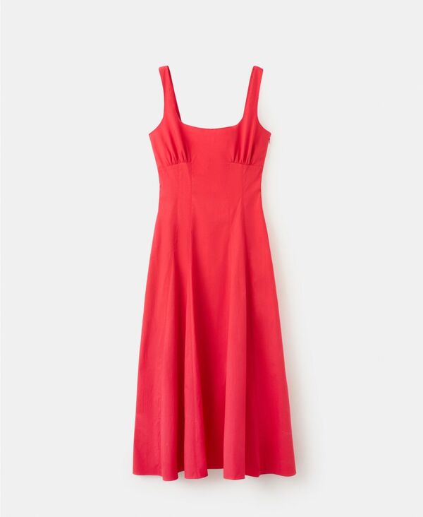 マンゴ レディース トップス ワンピース A ライン MANGO Women'starring Hailey Bieber Long A-Line Dress Red レッド｜ReVida 店