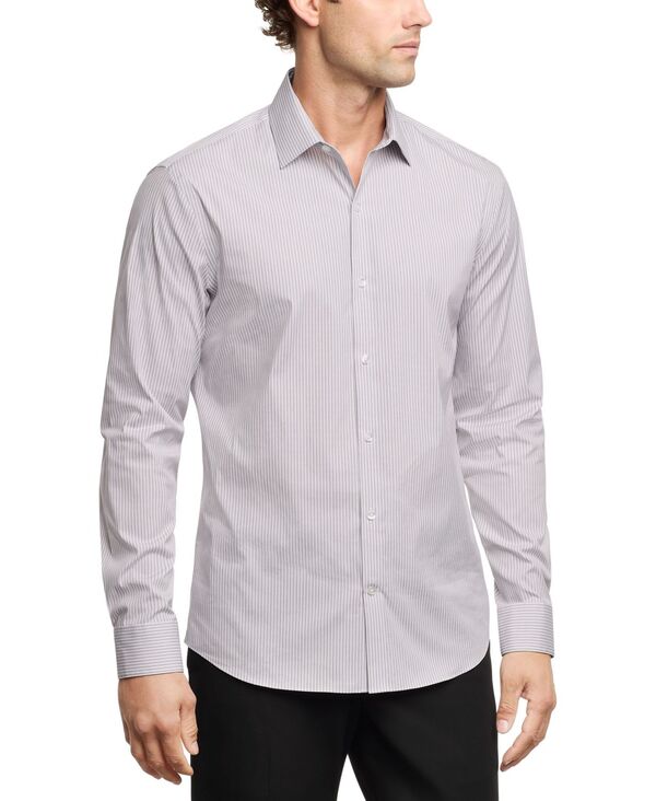 カルバンクライン メンズ トップス シャツ スリムフィット Calvin Klein Men's Extra Slim Fit Stretch Dresshirt Wine Multi ワイン｜ReVida 店 21,445円