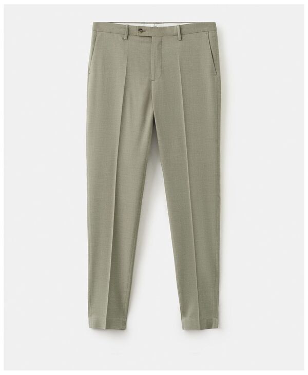 マンゴ メンズ ボトムス カジュアルパンツ MANGO Men's Milan Slim-Fit Suit Pants Green グリーン｜ReVida 店