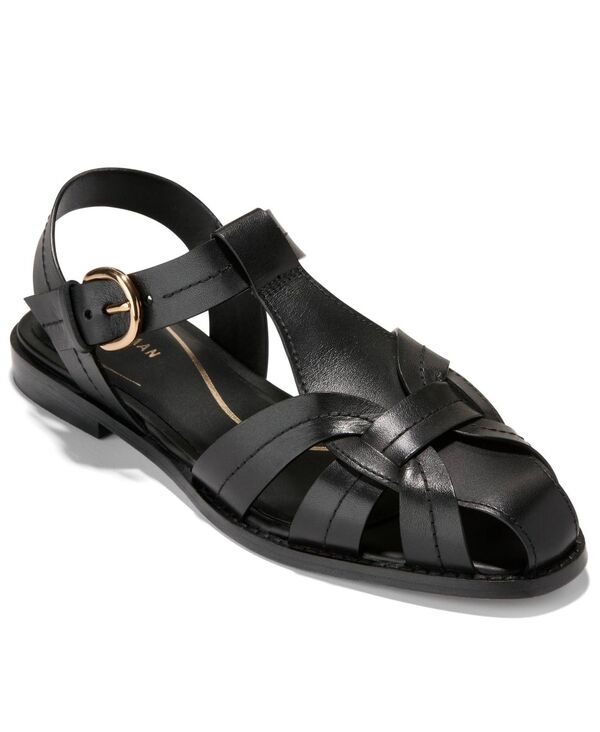 コールハーン レディース シューズ サンダル Cole Haan Women's Rosette Fisherman Almond Toe Sandals Black Leather ブラック｜ReVida 店