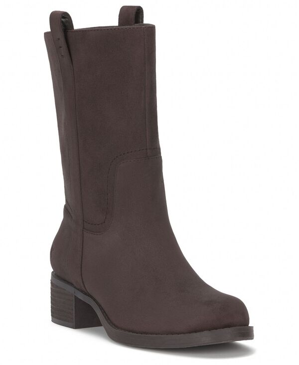 ラッキーブランド レディース シューズ ブーツ・レインブーツ Lucky Brand Women's Hydee Mid-Shaft Riding Boots Chocolate Leather チョコレート|ReVida 店