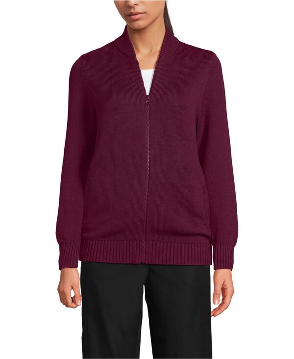 ランズエンド メンズ アウター ニット・セーター カーディガン Lands' End Men's Adult Legacy Full Zip Cardigan Burgundy バーガンディ｜ReVida 店