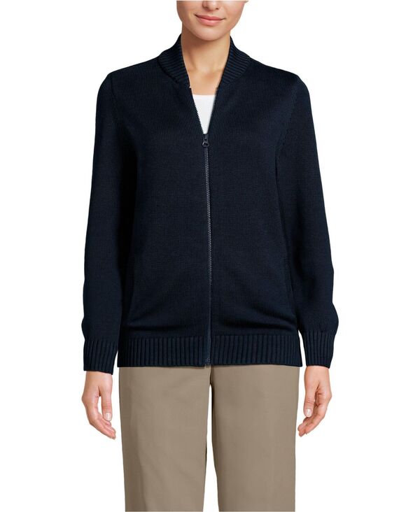 ランズエンド メンズ アウター ニット・セーター カーディガン Lands' End Men's Adult Legacy Full Zip Cardigan Classic navy ネイビー|ReVida 店