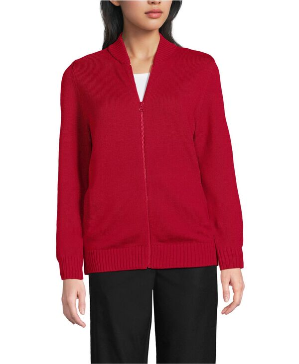 ランズエンド メンズ アウター ニット・セーター カーディガン Lands' End Men's Adult Legacy Full Zip Cardigan Red レッド|ReVida 店