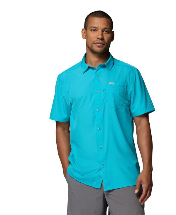 コロンビア メンズ トップス シャツ Columbia Men'slack Tide Camp Shirt Ocean Teal ティール｜ReVida 店