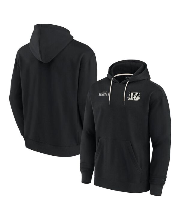 ファナティクス シグネチャー メンズ アウター パーカー・スウェット フリース Fanaticsignature Men's and Women's Black Cincinnati Bengalsuper Soft Fleece Pullover Hoodie Black ブラック｜ReVida 店
