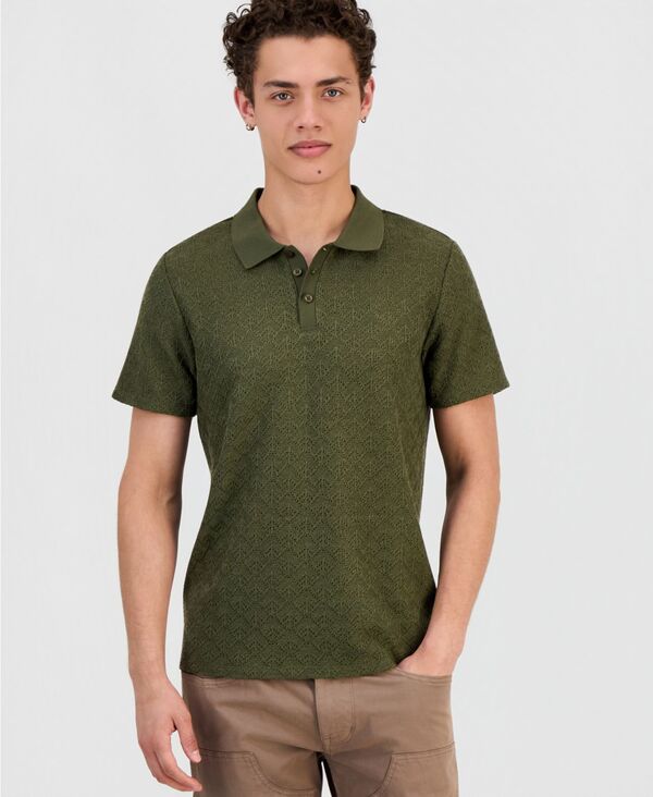 ゲス メンズ トップス ポロシャツ ニット GUESS Men's Logan Short Sleeve Knit Polo Shirt ALPINE GROVE|ReVida 店