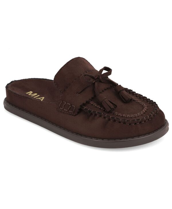 ミア レディース シューズ スリッポン・ローファー MIA Women's Nesha Moccasin Mule Loafers Chocolate チョコレート｜ReVida 店